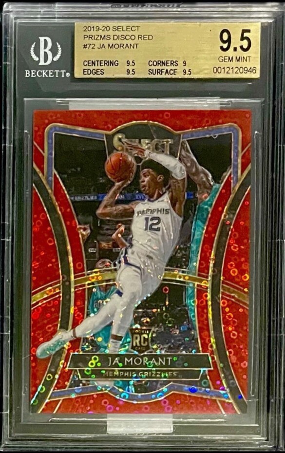 Ja Morant RC 2019-20 Panini Select - Premier Level #120 Red Disco /49 BGS 9.5