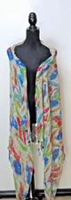 Pretty Angel Sarong Wrap Scarf Shawl Beaded Ends 72" L 32" W