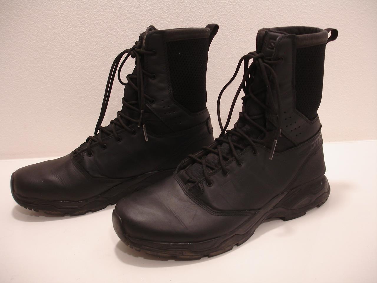 Men's 12.5 M Salomon Urban Jungle Ultra Black Leather Uniform SWAT Boots Police