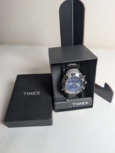 Timex Mens Indigo Vintage 50 MT WR Chronograph Date BrTacelet Watch T41241