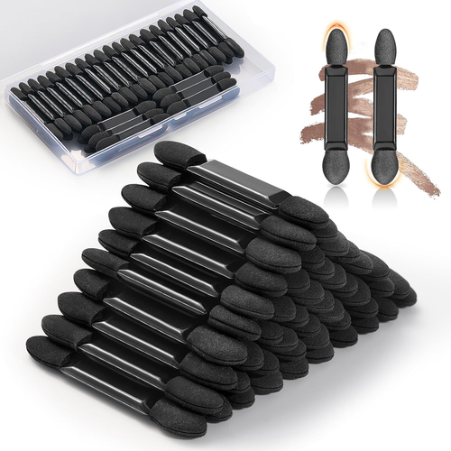50Pc Double Ended Eyeshadow Applicators W/ Organizer, Disposable - Picture 10 of 12