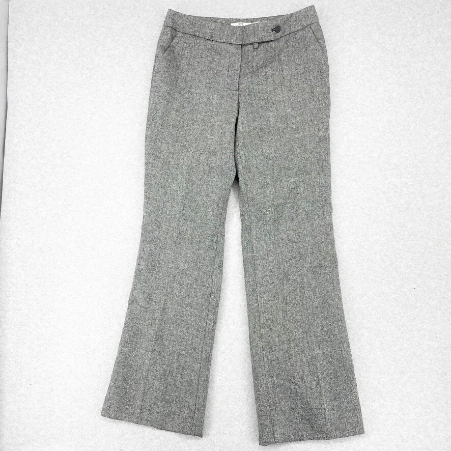 Calvin Klein Womens Classic Fit Womens Trouser Pants Wool Blend Sz 6 Black White