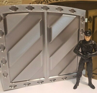 Große Nische Tür/Wand für Jabbas Palast Spielset. 3D-gedruckt. Seide Silber