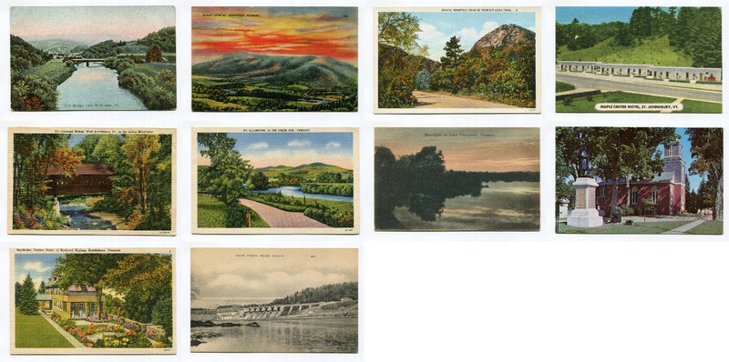 LOT OF 10 VERMONT POSTCARDS - LOT B
