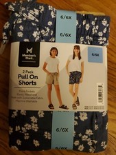 6/6x Member's Mark Girl's 2-Pack Elastic Waistband Pull-On Shorts