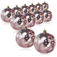 12X Weihnachtskugeln, Christbaumkugeln Bruchsicher Aus Kunststoff