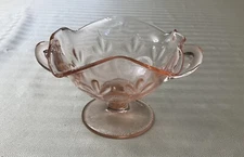 Depression Era Diamond Glass Pink Double-Handled  Dish