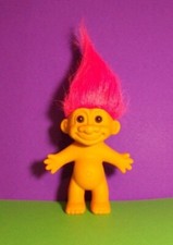 Vintage RUSS Troll Doll Naked Pink Hair Brown Eyes 8.5" NEW 