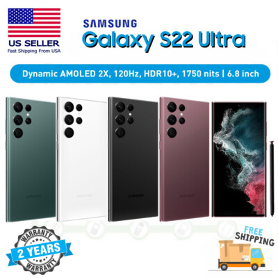 NEW SAMSUNG GALAXY S22 ULTRA 5G SM-S908U1 FACTORY UNLOCKED ALL COLORS & MEMORY