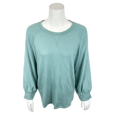 Candace Cameron Bure Malibu Lounge Puff Sleeves Sweatshirt Trellis 1X Plus Size