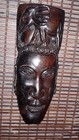 Hand carved strong and  brown  Ebony wood mask and  Elephant  attached.  — photo 6