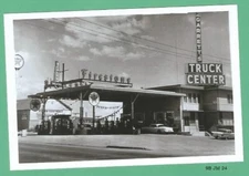 Found PHOTO of Old Vintage TEXACO Oil Company Gas Station & Firestone Tires Sign