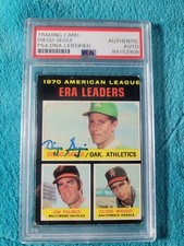 1971 Topps A.L. ERA Leaders Diego Segui #67 Signed Autograph PSA/DNA
