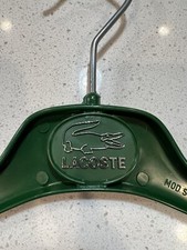 RARE Vintage Lacoste Golf Tennis 15in Green Plastic Shirt Coat Clothes Hanger