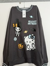 Sanrio Hello Kitty Friends Gray Crewneck Fleece Sweatshirt M Halloween Graphic