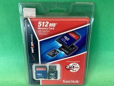 MicroSD Vintage SANDISK 512mb + MiniSD + Adattatori SD - NUOVO VECCHIO MAGAZZINO