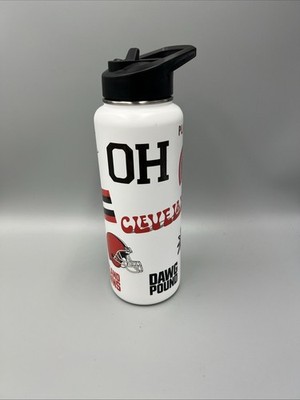 NFL Cleveland Browns 34oz Quencher Water Bottle. Stainless Steel, Spill Proof.