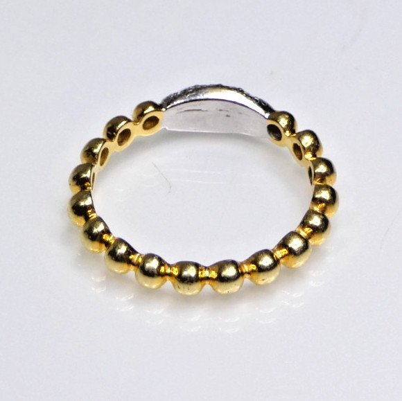 Stackable Solid Gold Pave' Diamond Ring - image 2