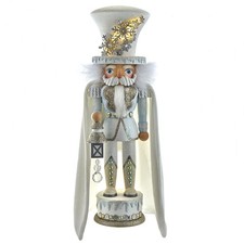 Hollywood Nutcrackers White Snowflake Soldier LED Nutcracker 18in Battery Oper