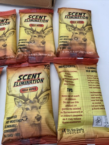 NEW Scent Elimination Field Wipes Unscented Deer Hunting Lot Of 6 Packs - Picture 5 of 7