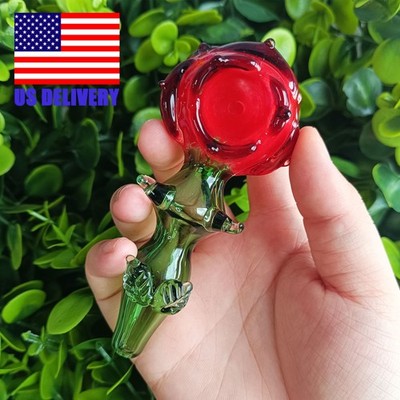 Red Rose Shape Smoking Pipe set of 1 Glasses Handmade Women Tobacco Pipe