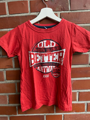dopodopo Mens T-Shirt One Size Regular Size Red Short Sleeve Crew Neck Logo