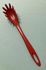 Vtg Nylon Slotted Spaghetti Pasta Server Spoon Scoop Orange Unbranded