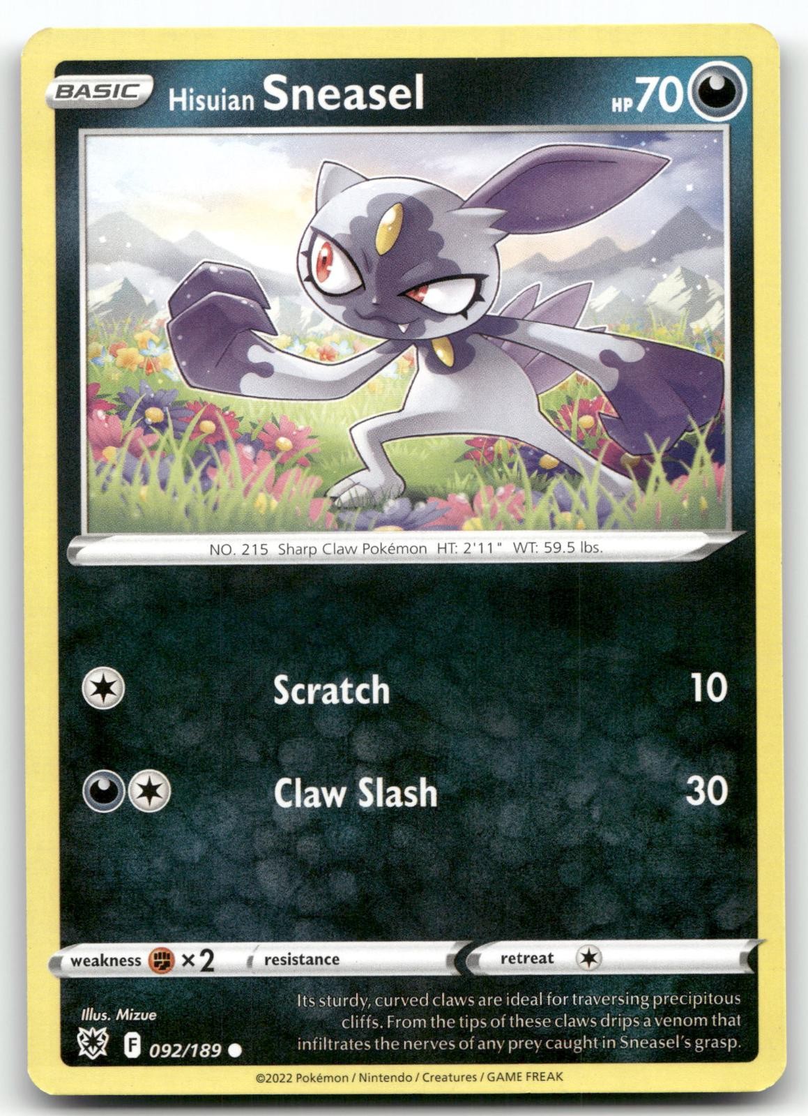 HISUIAN SNEASEL (COSMOS HOLO) 92/189 PROMO DECK EXCLUSIVES POKEMON NEAR MINT