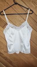 Women's Elegant Lace Trim Satin Ivory Medium Camisole