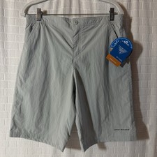 NWT Columbia Youth XL UPF 50 Omni Shade Cool Gray Sun Fishing Shorts
