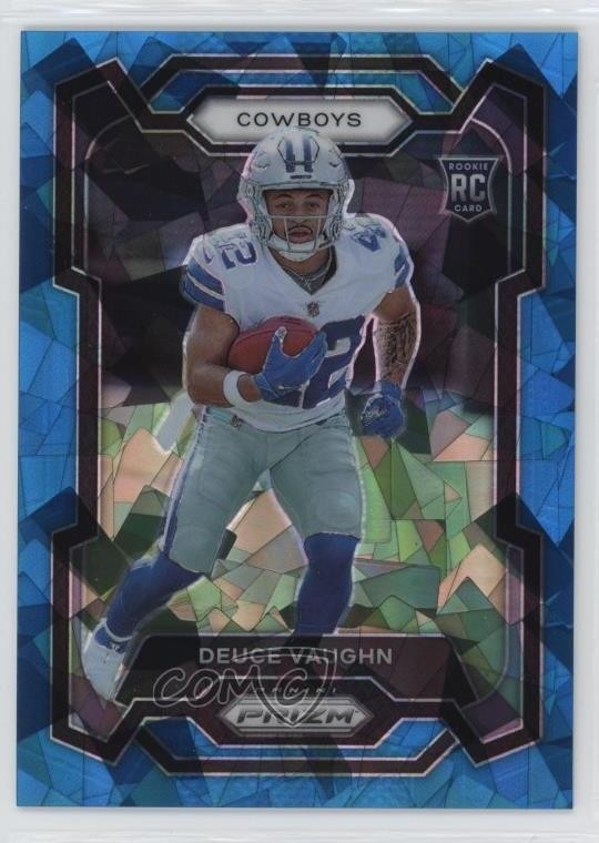 2023 Panini Prizm Rookies Blue Ice Prizm /99 Deuce Vaughn #324 Rookie RC