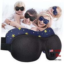 Cute Eye Mask Sleep Mask for Men Women Kids,2 2 Count Pack of 1 Stars black
