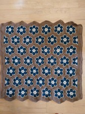 African Flower Granny Kuscheldecke 90x90cm Häkeldecke Patchwork Hippie 70er 