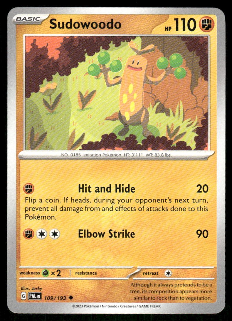 Sudowoodo 109/193 - Paldea Evolved - Uncommon NM