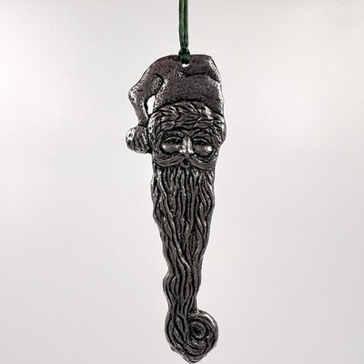 1994 Carson Pewter Santa Ornament Long Beard 5.25  Christmas Collectible