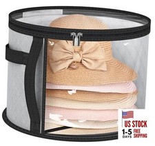 Oversized Clear Hat Storage Bag, Holds up to 7 Caps Cowboy Hat 16.5" Grey