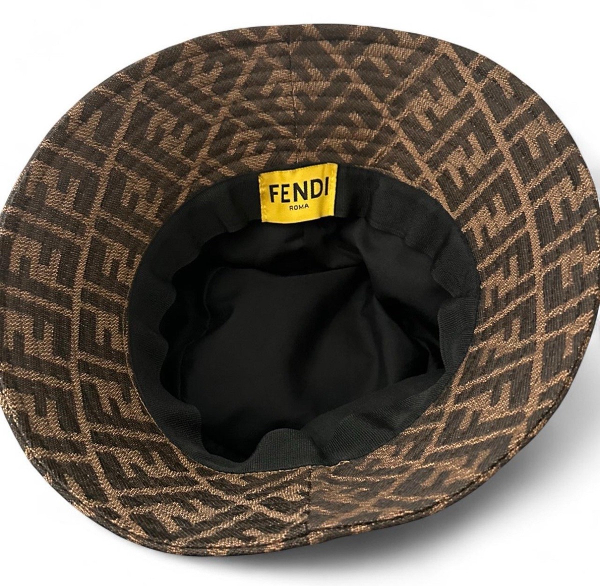 FENDI FFロゴ バケットハット ブラウン FENDI Brown Logo FF Jacquard Coated Canvas Bucket Hat | eBay