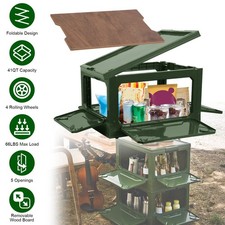 Storage Bin Collapsible Camp Bin Stackable Organizer Kitchen Outdoor Shelf Box