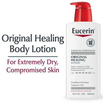 Eucerin Original Healing Soothing Repair Lotion Fragrance Free 16.9oz (12 Pack)