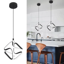 Black Pendant Light Fixtures,6000K Cool White Modern Pendant Lights for Kitch...