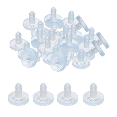 30Pcs Glass Table Top Bumpers with Stem 19mm/0.75'' Pad for 7.4mm/0.29'' Hole