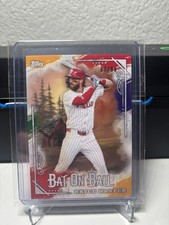 2025 Topps X Bob Ross Bryce Harper Bat on Ball Paint Splatter /99 #BOB-12