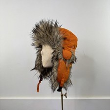 Fjallraven Nordic heater hat faux fur trapper safety orange unisex