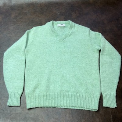 Vintage Puritan Thermax Wool Blend Men s M V-Neck Teal Sweater