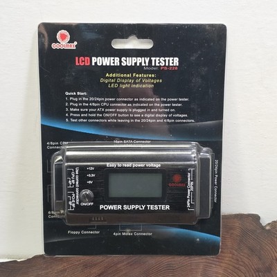 Coolmax PS-228 LCD ATX Power Supply Tester 20/24 Pin SATA PCIe Molex