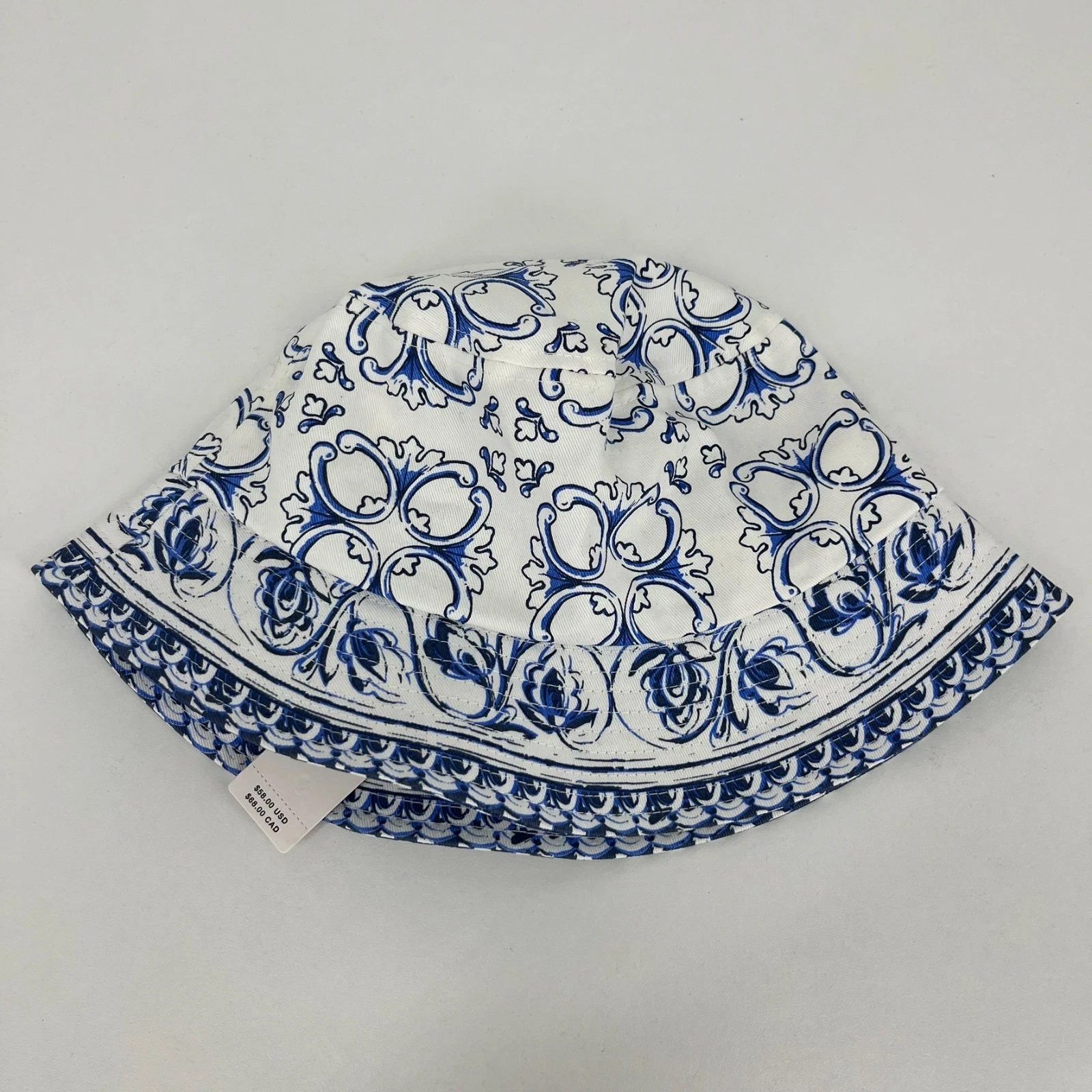 Coney Island Picnic Bucket Hat Women's One Size Blue Cotton Anthropologie NWT