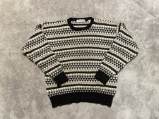 Vintage John Ashford Wool Sweater Mens XL Multicolor Knit Geometric Pattern