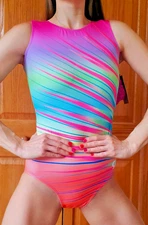 GK Elite Gymnastics Leotard Adult Large AL Competition Dance Costume Aerialist