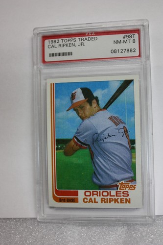 1982 Topps Traded #98T Cal Ripken Jr HOF Baltimore Orioles RC Rookie PSA 8 NM-MT