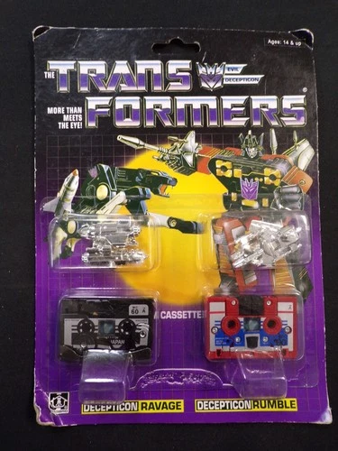 RAVAGE & RUMBLE TRANSFORMERS G1 CASSETTE 2-PACK HASBRO ACTION FIGURES